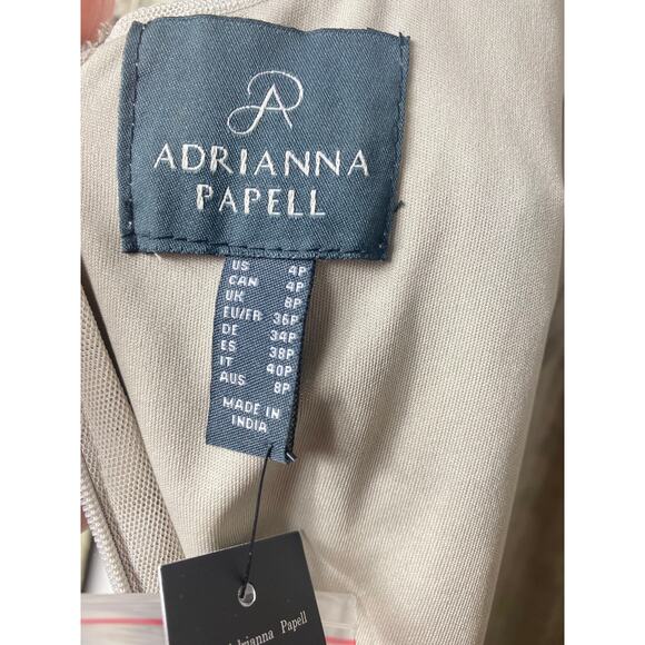 NWT ADRIANNA PAPELL DRESS SILVER 4P - Picture 3 of 16